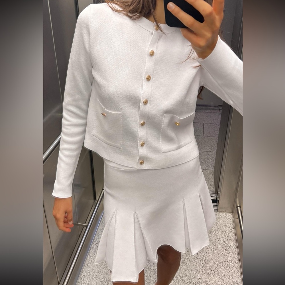 Zara Knit Cardigan and Skirt Set